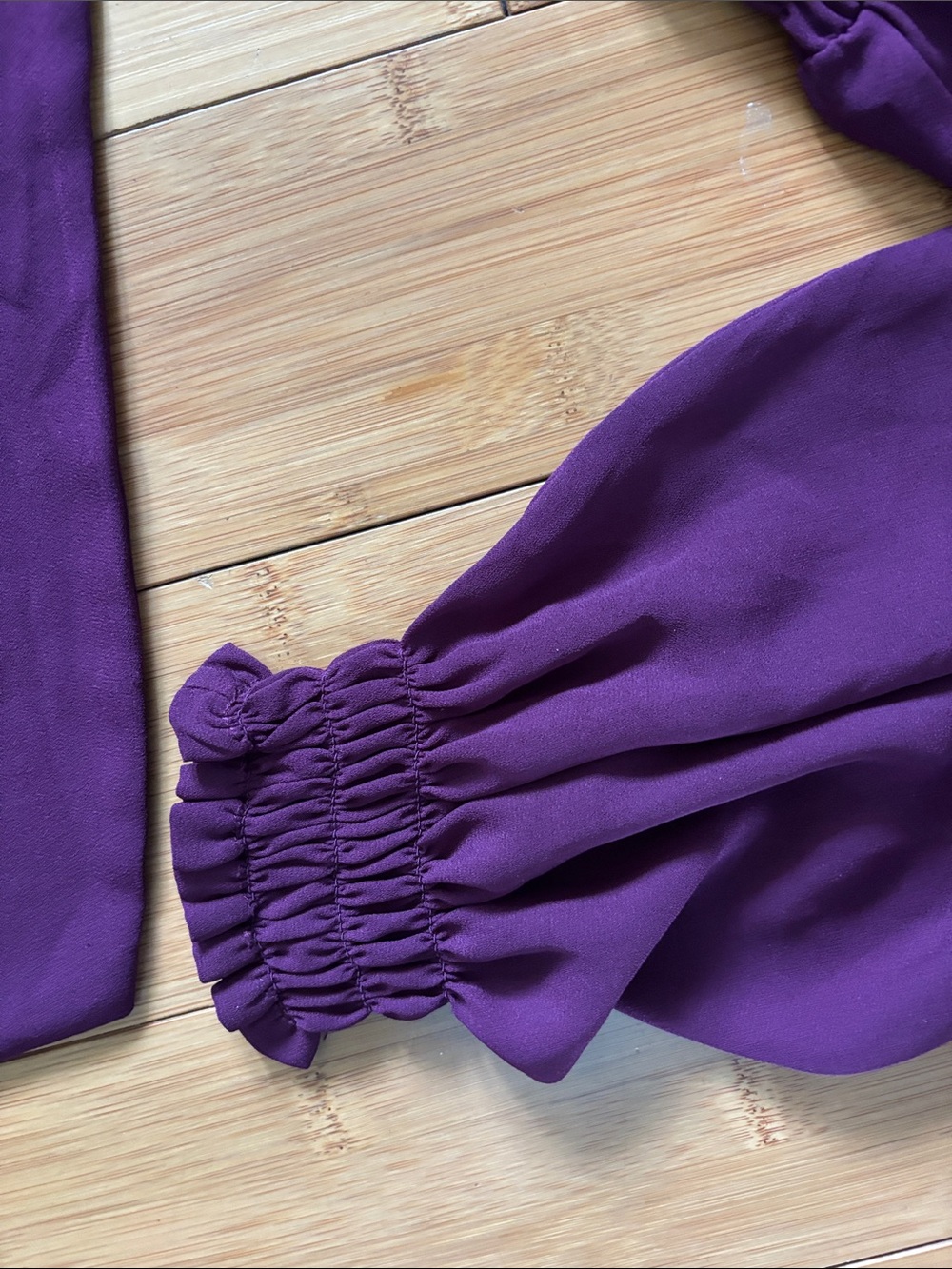VENUS Deep Plum Ruffled Smocked Top - Picture 6 of 7